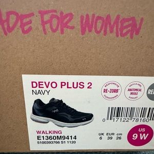 Brand New Ryka Devo Plus 2 shoes in Navy Blue and White color